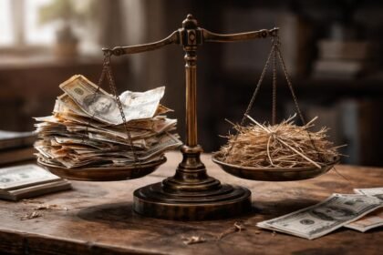 Papírpénz és szalma mérlegelése, a fiat pénz bizalmi természete.