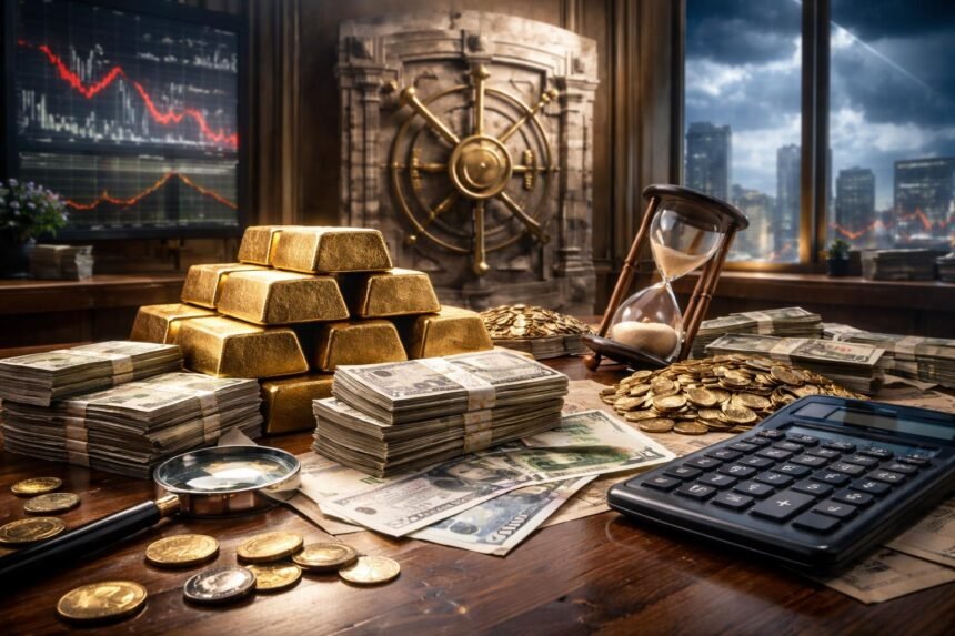 Pénzügyi válság kezelése aranyrúdakkal és készpénzzel