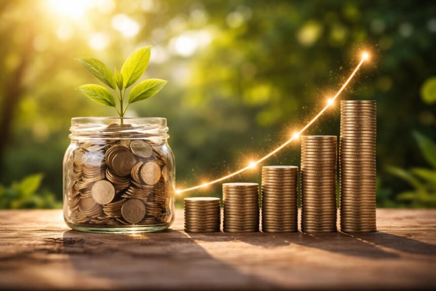 Kamatos kamat és vagyonépítés grafika bükkfánál