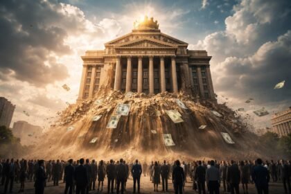 Központi bank és pénzügyi instabilitás dramatikus ábrázolása