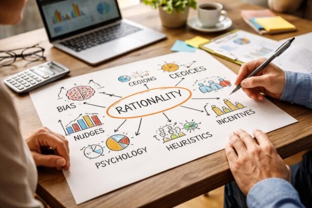 A racionalitás és a viselkedési közgazdaságtan kulcsszavai grafikai ábrázolása