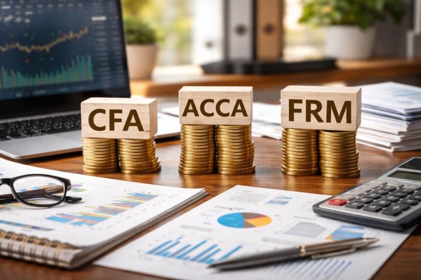 CFA, ACCA és FRM szakmai minősítések pénzügyi háttérben.