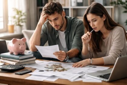 Fiatal párok pénzügyi tervezést végeznek diákhitelről.