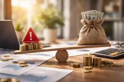 Pénzügyi kockázat és hozam egyensúlyának ábrázolása.