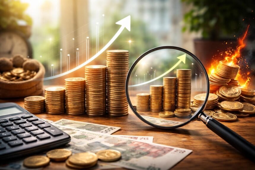 Növekvő érmék és pénz, infláció hatása a hozamokra.