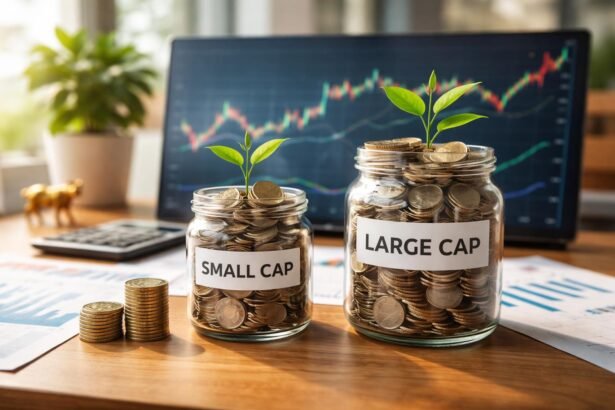 Kisvállalati és nagyvállalati részvények összehasonlítása befektetési teljesítmény alapján.