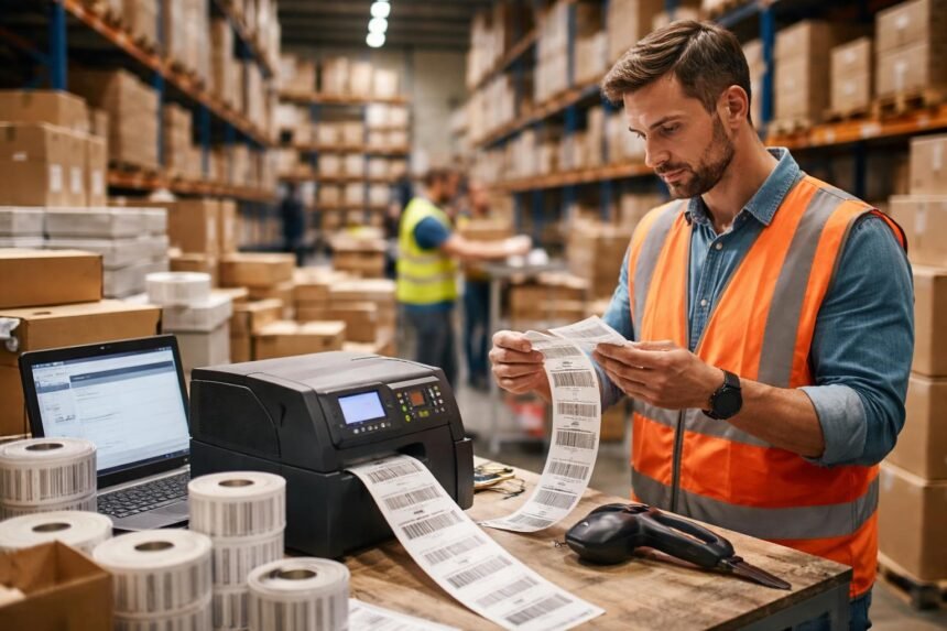 Logisztikai etikett címke készítése raktárban