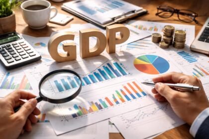 GDP gazdasági mutató grafikák, számológép és jegyzetek