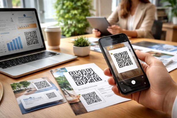 QR-kódok használata nyomtatott anyagokon és digitális kapcsolat a vállalkozásban.